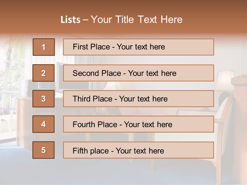 Modern Designer Kitchen With A Granite Island. PowerPoint Template