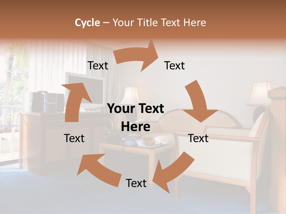 Modern Designer Kitchen With A Granite Island. PowerPoint Template