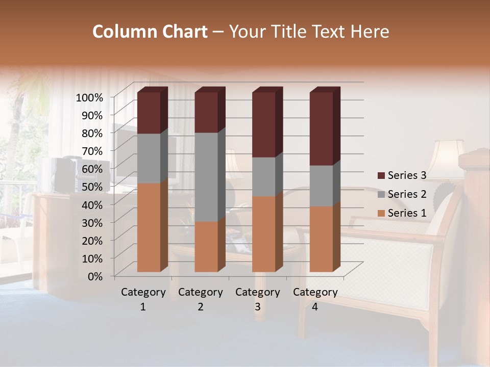 Modern Designer Kitchen With A Granite Island. PowerPoint Template