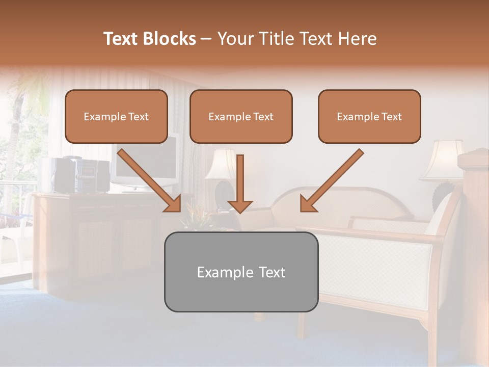 Modern Designer Kitchen With A Granite Island. PowerPoint Template