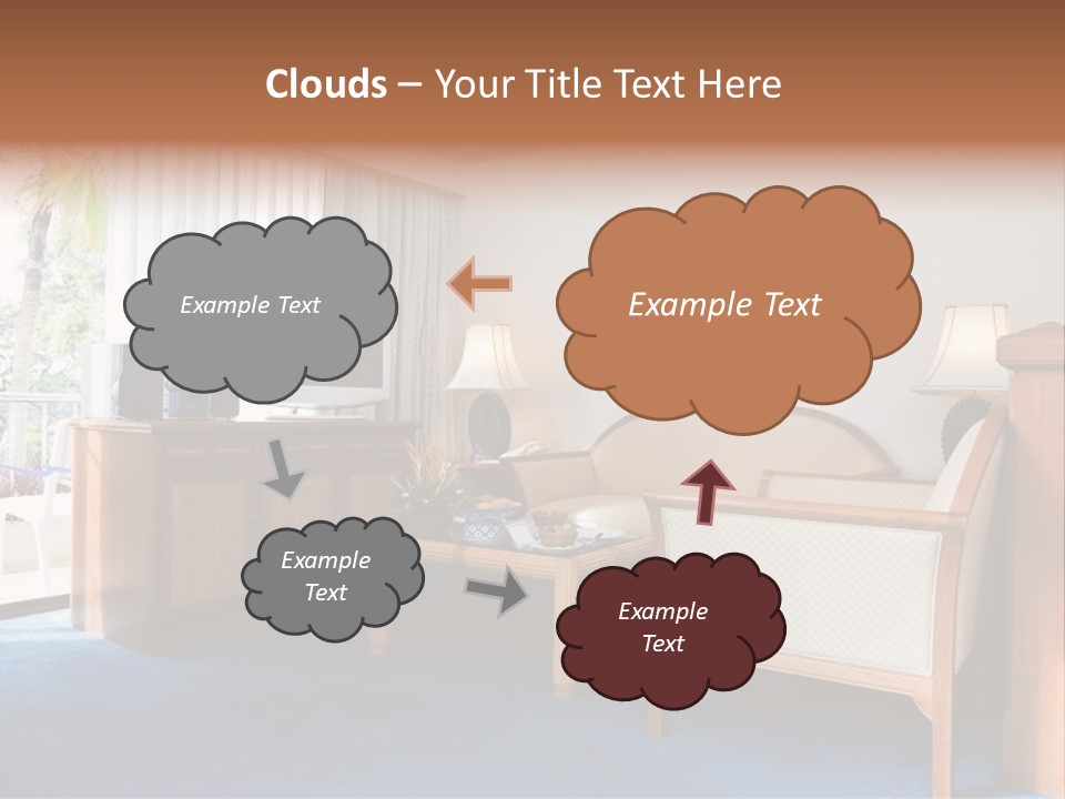Modern Designer Kitchen With A Granite Island. PowerPoint Template
