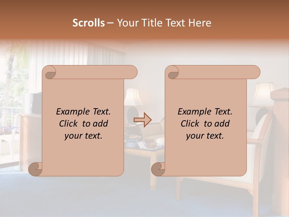Modern Designer Kitchen With A Granite Island. PowerPoint Template