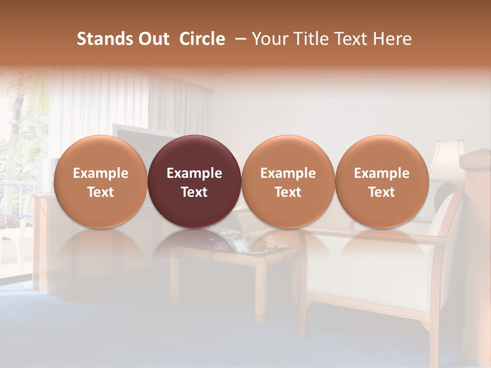 Modern Designer Kitchen With A Granite Island. PowerPoint Template