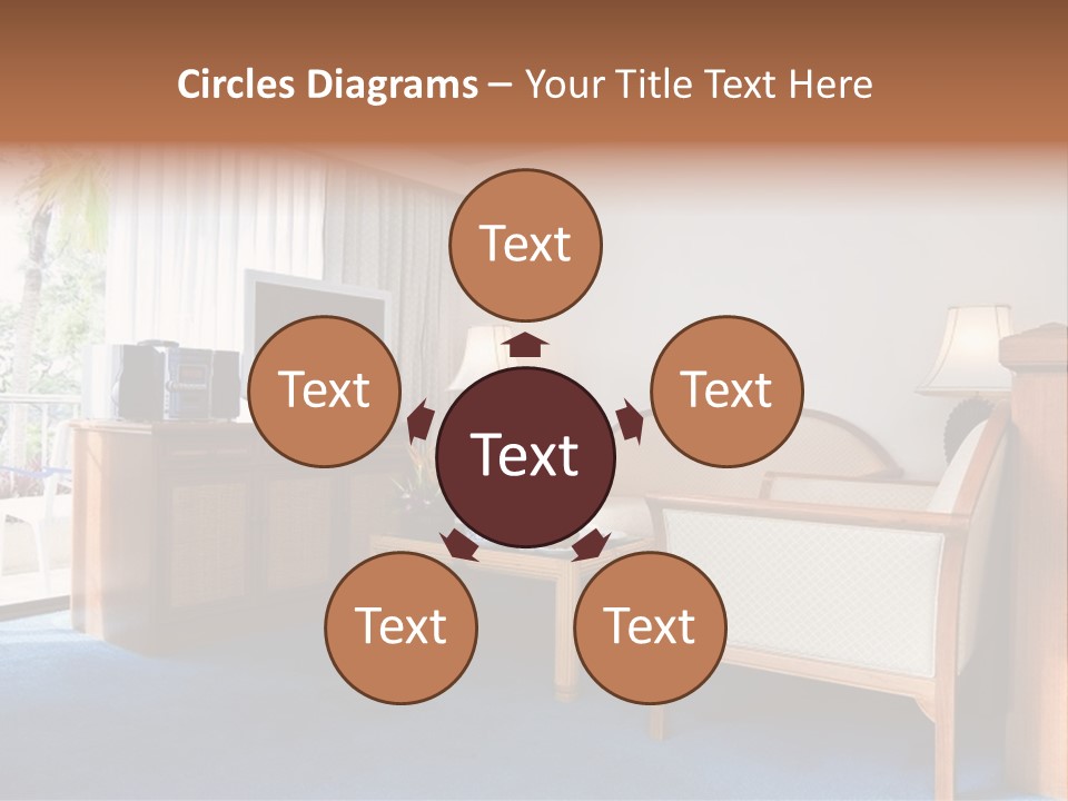 Modern Designer Kitchen With A Granite Island. PowerPoint Template