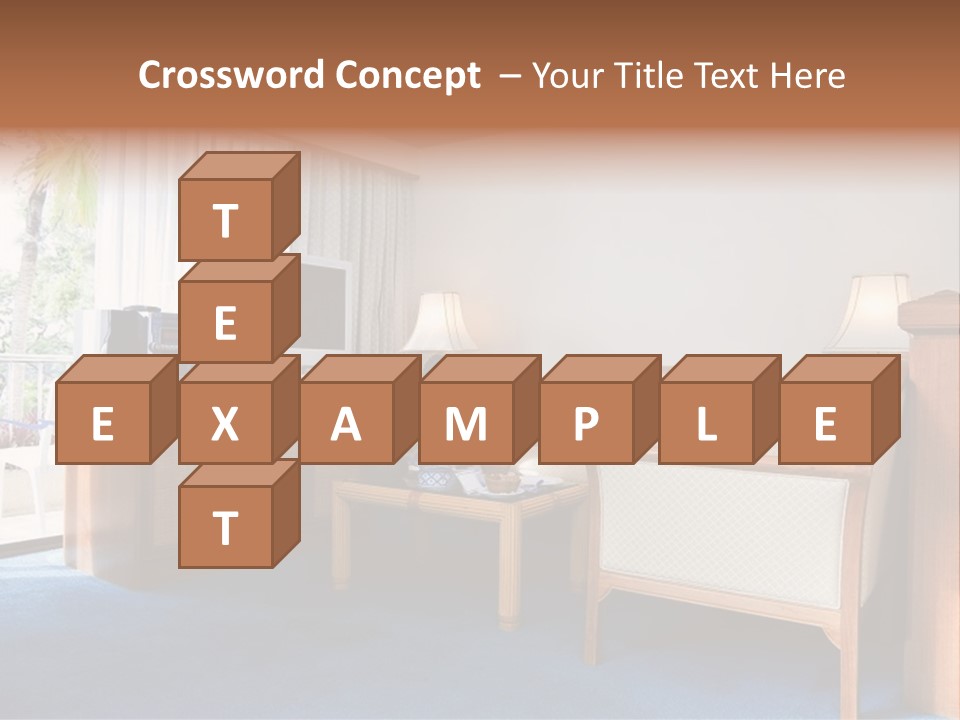 Modern Designer Kitchen With A Granite Island. PowerPoint Template