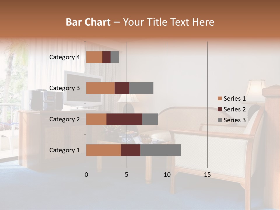 Modern Designer Kitchen With A Granite Island. PowerPoint Template