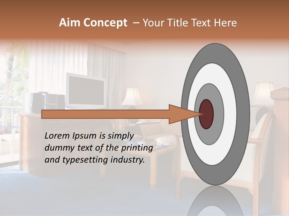 Modern Designer Kitchen With A Granite Island. PowerPoint Template