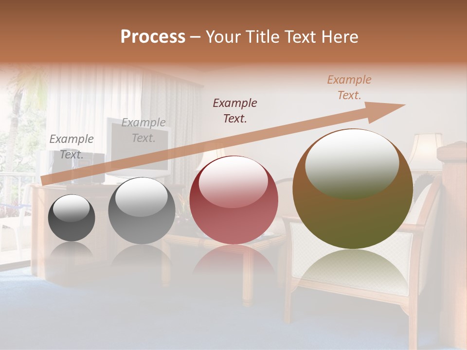 Modern Designer Kitchen With A Granite Island. PowerPoint Template