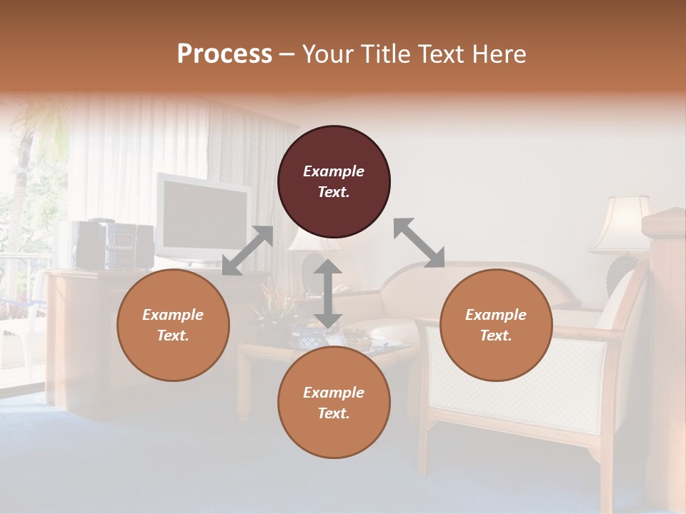 Modern Designer Kitchen With A Granite Island. PowerPoint Template