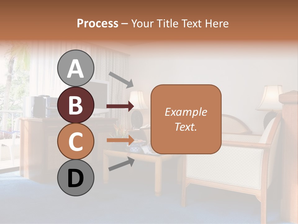 Modern Designer Kitchen With A Granite Island. PowerPoint Template