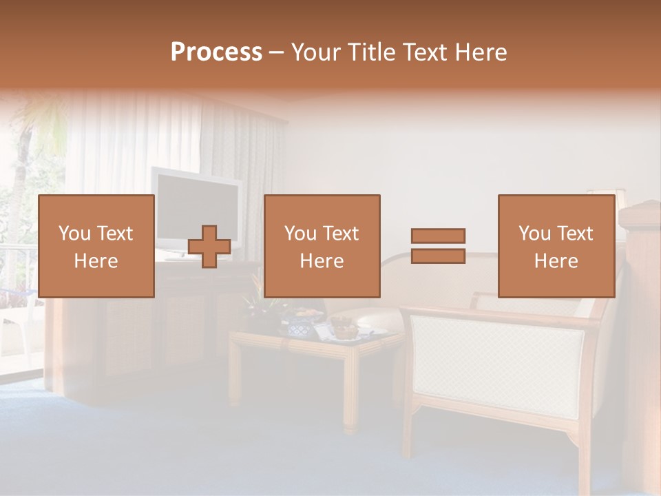 Modern Designer Kitchen With A Granite Island. PowerPoint Template