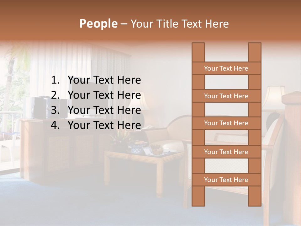 Modern Designer Kitchen With A Granite Island. PowerPoint Template