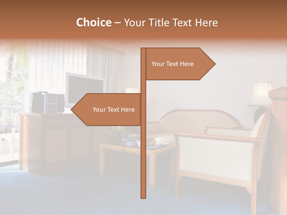 Modern Designer Kitchen With A Granite Island. PowerPoint Template