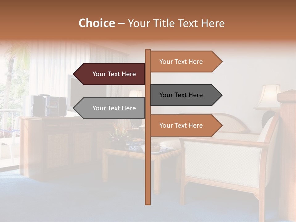 Modern Designer Kitchen With A Granite Island. PowerPoint Template