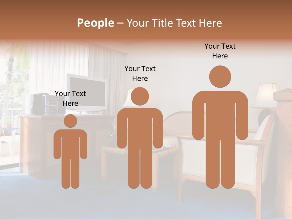 Modern Designer Kitchen With A Granite Island. PowerPoint Template