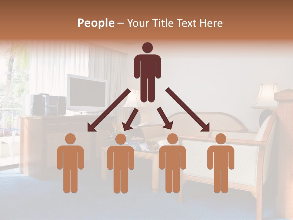 Modern Designer Kitchen With A Granite Island. PowerPoint Template