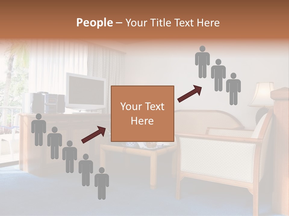 Modern Designer Kitchen With A Granite Island. PowerPoint Template