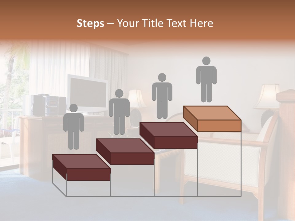 Modern Designer Kitchen With A Granite Island. PowerPoint Template