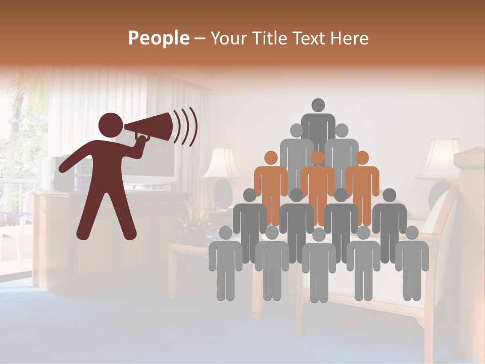 Modern Designer Kitchen With A Granite Island. PowerPoint Template