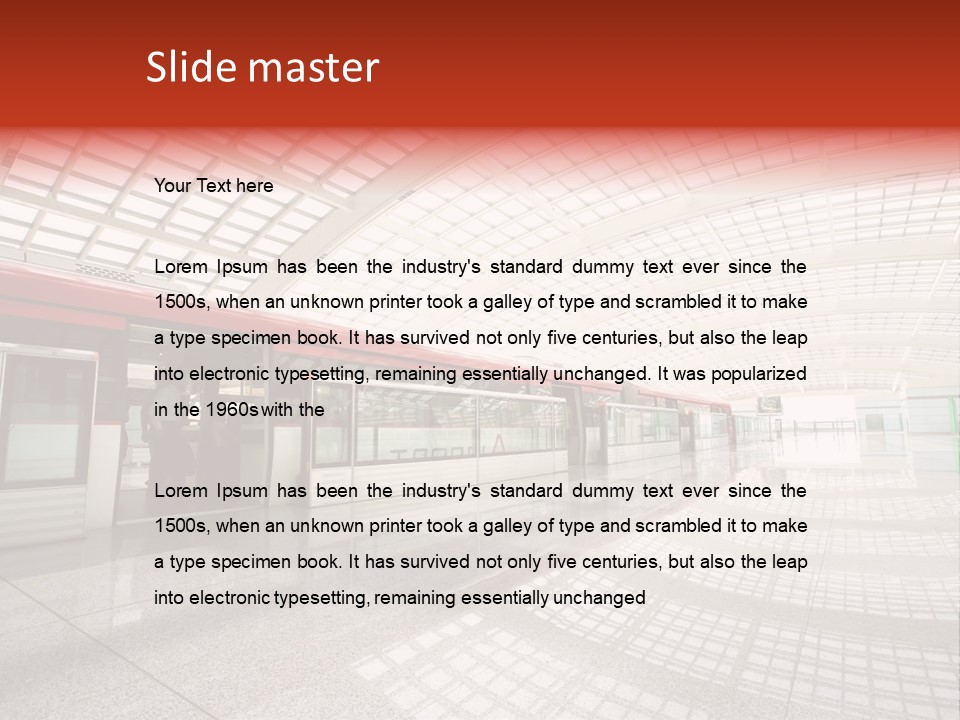 Metro In Beijing T3 Airport Station PowerPoint Template