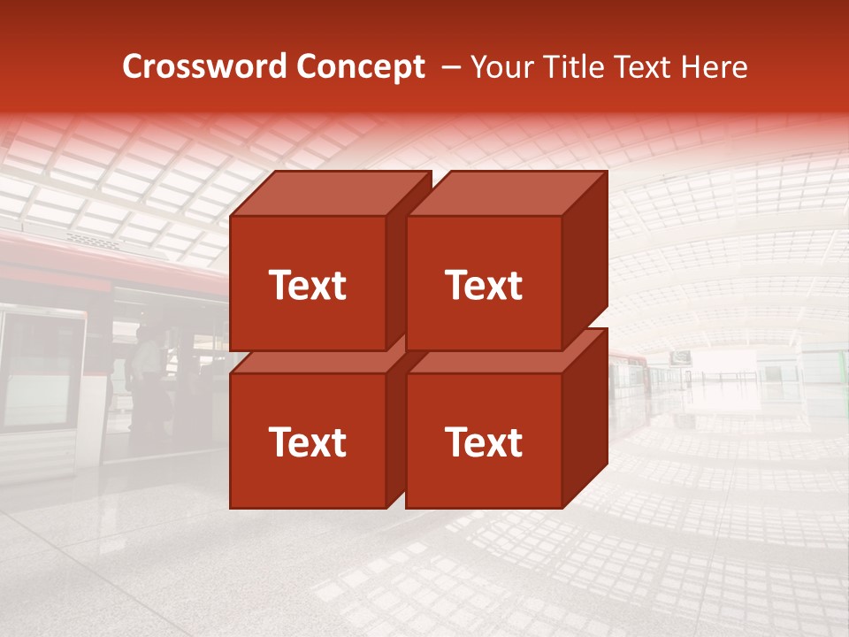 Metro In Beijing T3 Airport Station PowerPoint Template