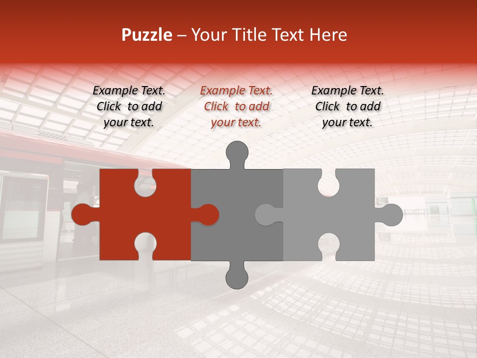 Metro In Beijing T3 Airport Station PowerPoint Template