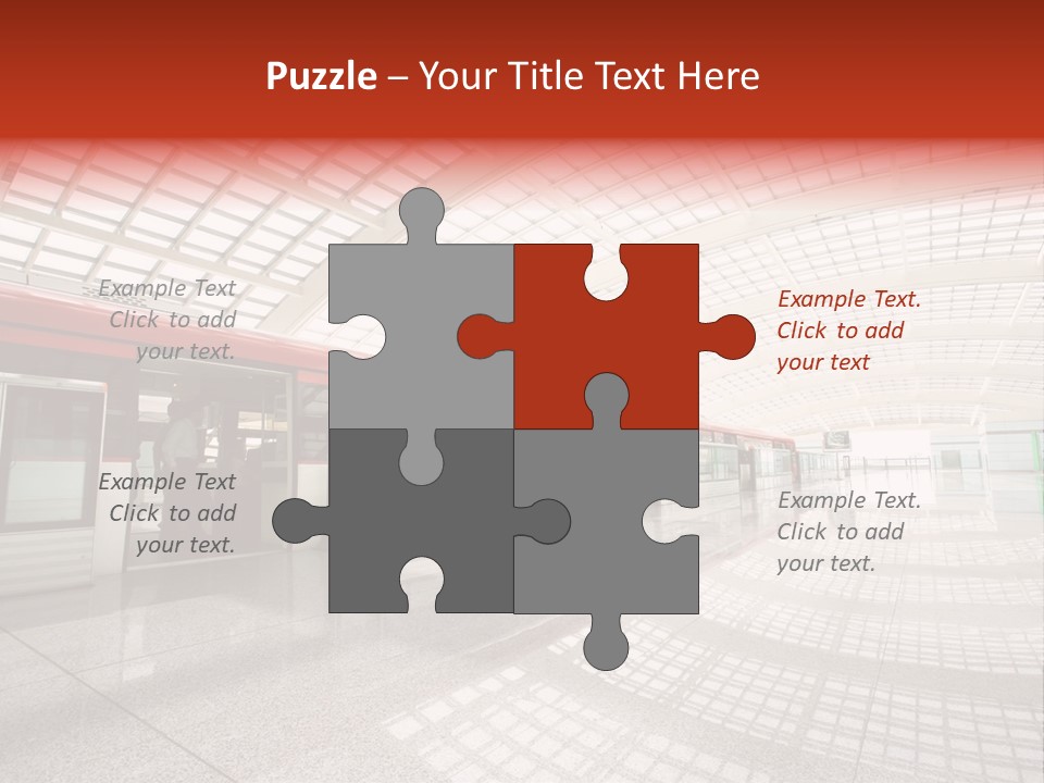 Metro In Beijing T3 Airport Station PowerPoint Template