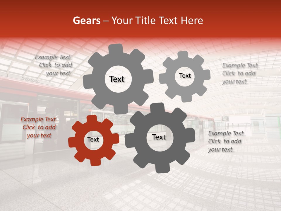 Metro In Beijing T3 Airport Station PowerPoint Template