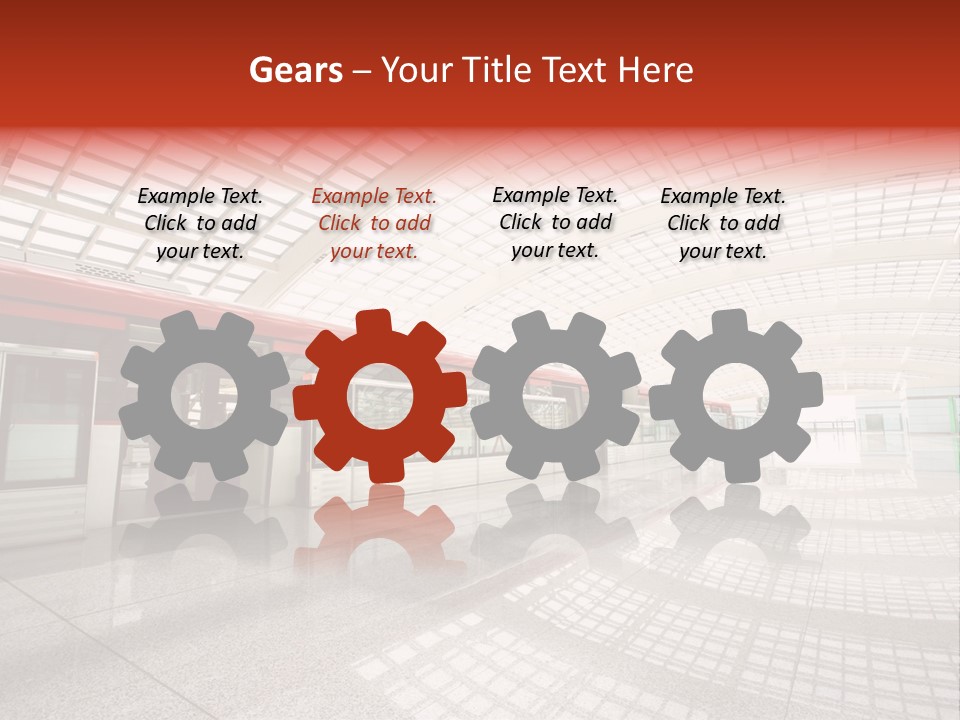 Metro In Beijing T3 Airport Station PowerPoint Template