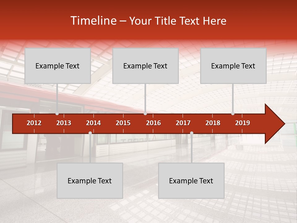 Metro In Beijing T3 Airport Station PowerPoint Template