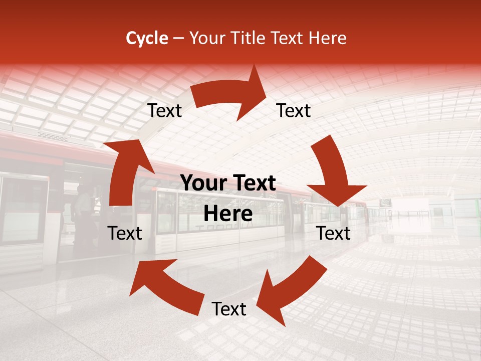 Metro In Beijing T3 Airport Station PowerPoint Template