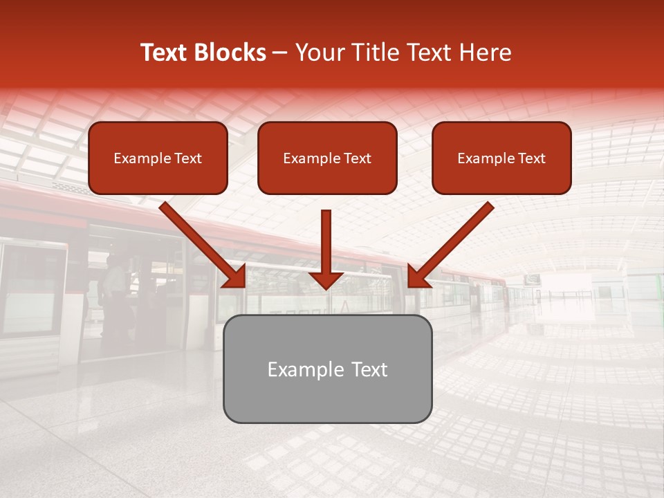 Metro In Beijing T3 Airport Station PowerPoint Template