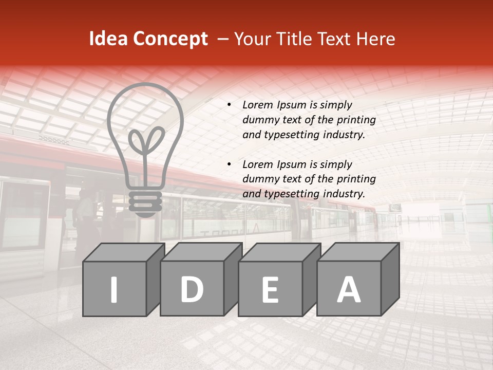 Metro In Beijing T3 Airport Station PowerPoint Template