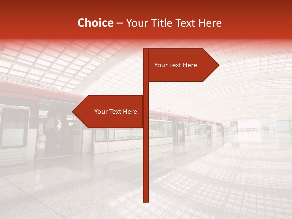 Metro In Beijing T3 Airport Station PowerPoint Template