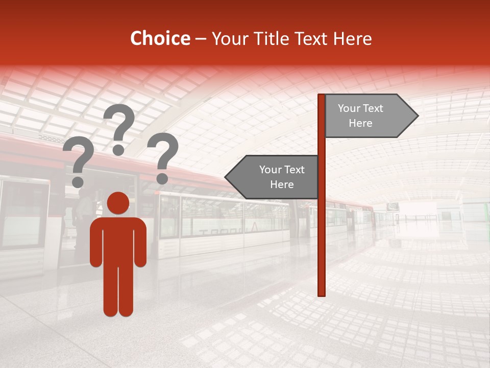 Metro In Beijing T3 Airport Station PowerPoint Template