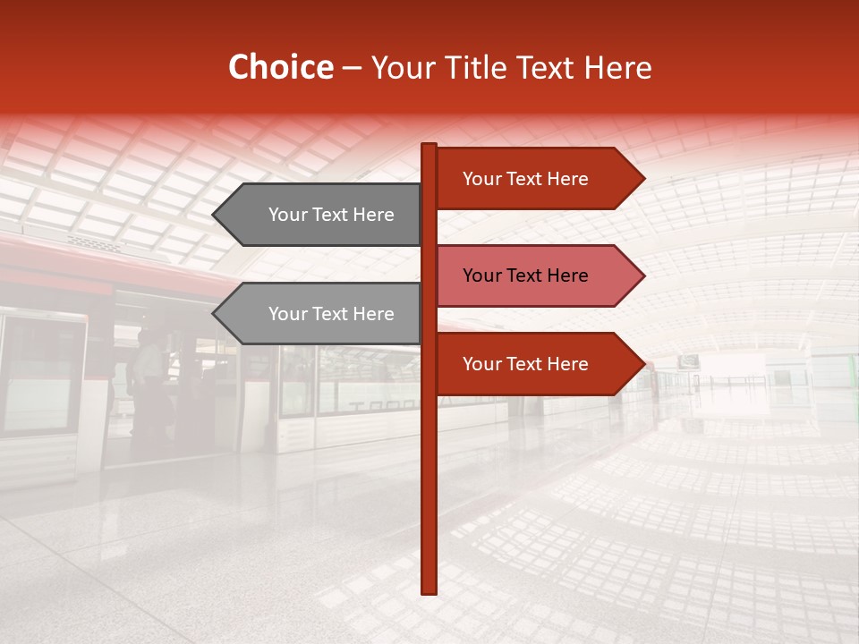 Metro In Beijing T3 Airport Station PowerPoint Template