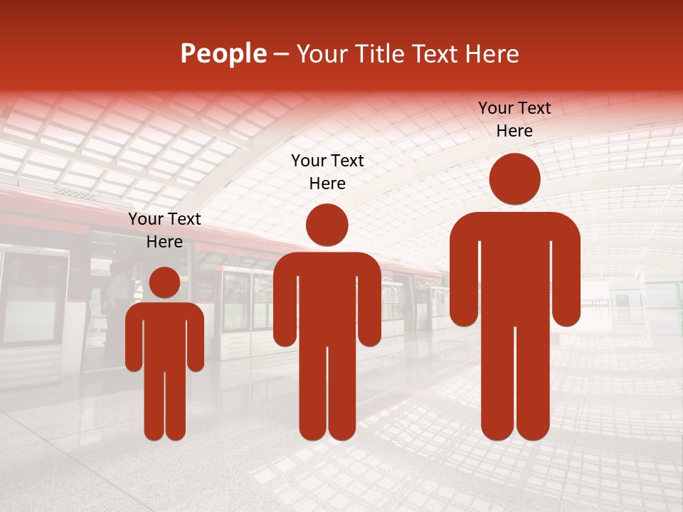 Metro In Beijing T3 Airport Station PowerPoint Template