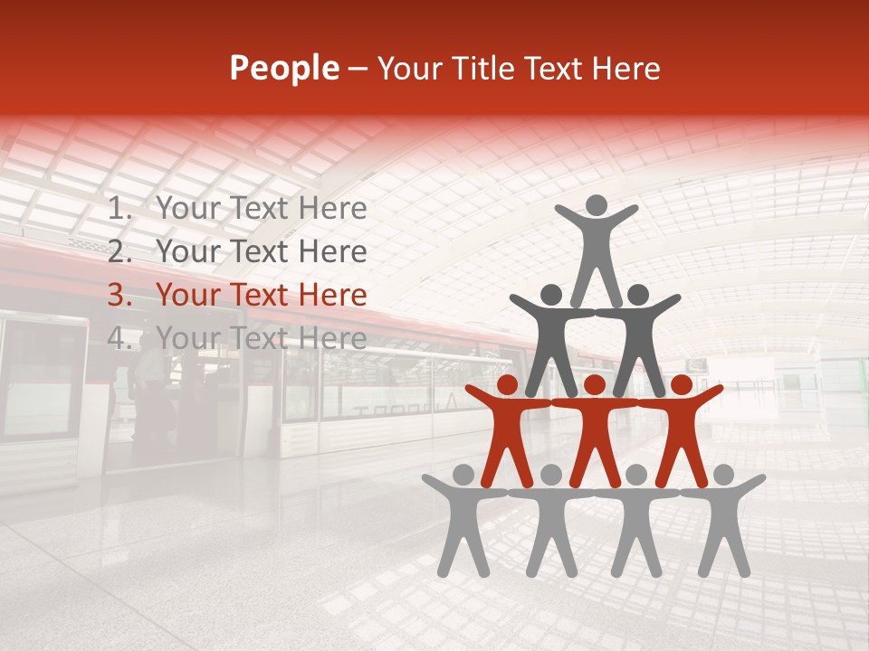 Metro In Beijing T3 Airport Station PowerPoint Template