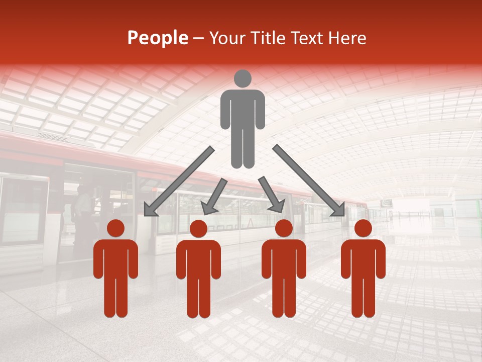 Metro In Beijing T3 Airport Station PowerPoint Template