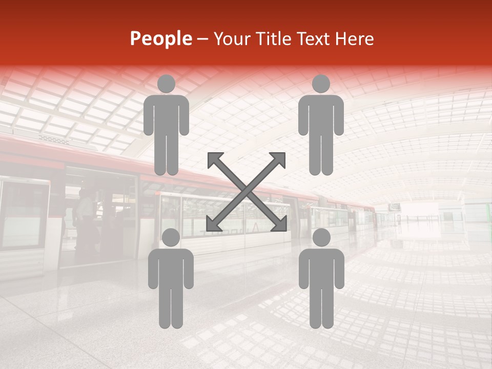 Metro In Beijing T3 Airport Station PowerPoint Template