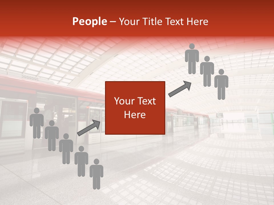 Metro In Beijing T3 Airport Station PowerPoint Template