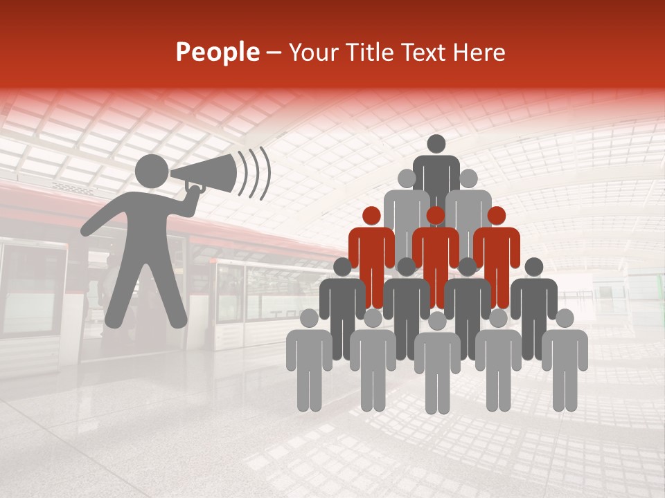 Metro In Beijing T3 Airport Station PowerPoint Template