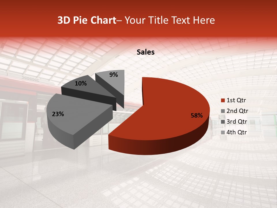 Metro In Beijing T3 Airport Station PowerPoint Template