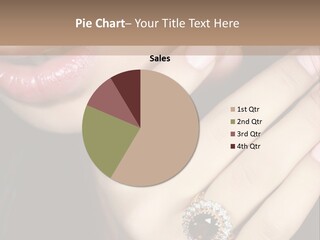 Portrait Of The Lady With The Big Ring With A Jewel On A Finger PowerPoint Template