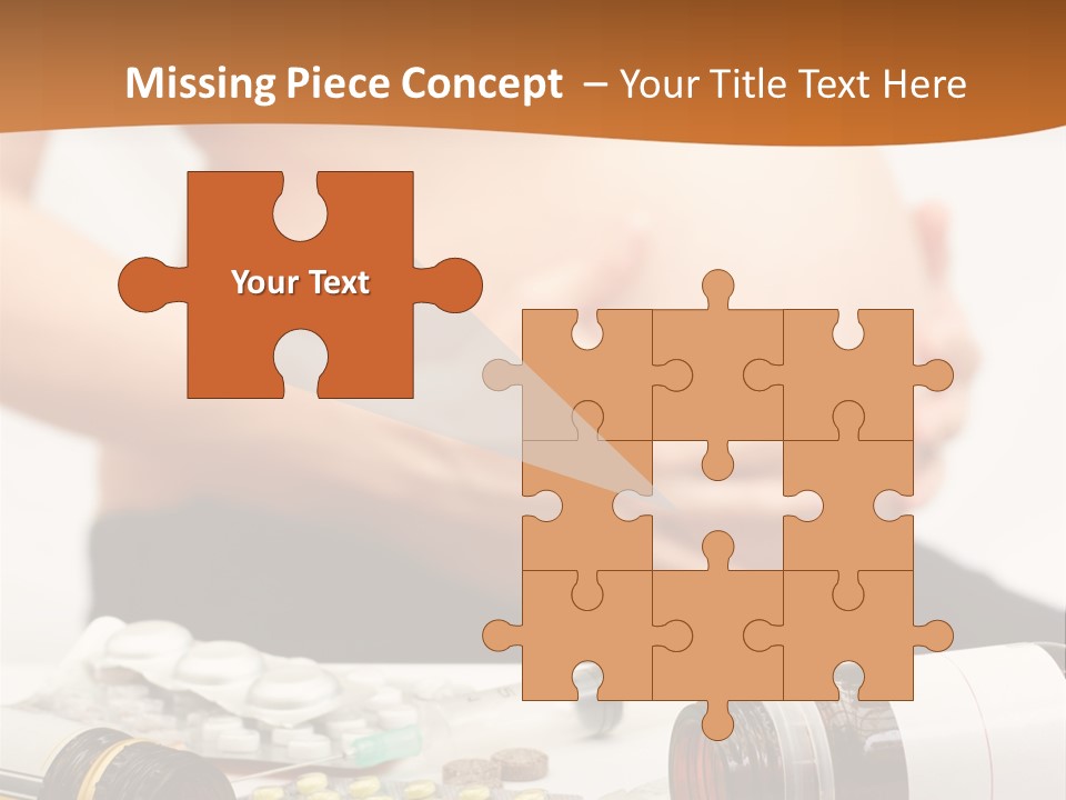 Yellow And Red Pills Spilling From Bottles And Blisters In Front Of Pregnant Woman, Shallow Dof PowerPoint Template