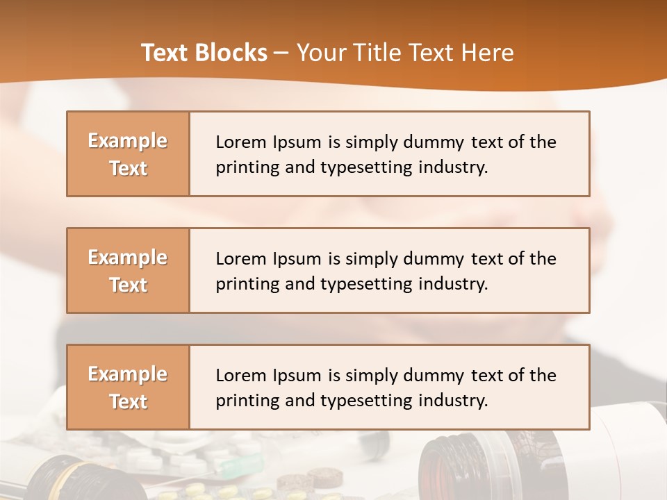 Yellow And Red Pills Spilling From Bottles And Blisters In Front Of Pregnant Woman, Shallow Dof PowerPoint Template
