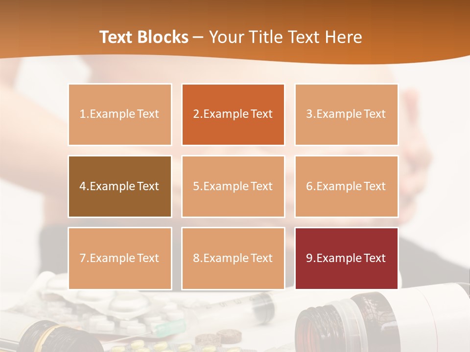 Yellow And Red Pills Spilling From Bottles And Blisters In Front Of Pregnant Woman, Shallow Dof PowerPoint Template