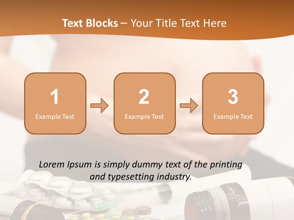 Yellow And Red Pills Spilling From Bottles And Blisters In Front Of Pregnant Woman, Shallow Dof PowerPoint Template