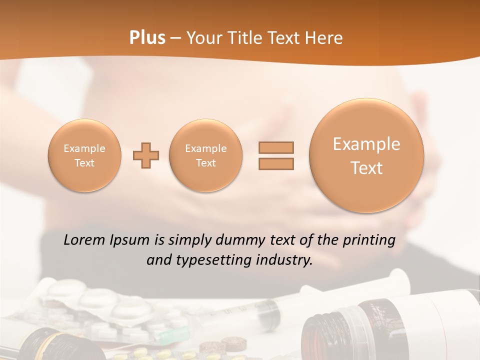 Yellow And Red Pills Spilling From Bottles And Blisters In Front Of Pregnant Woman, Shallow Dof PowerPoint Template