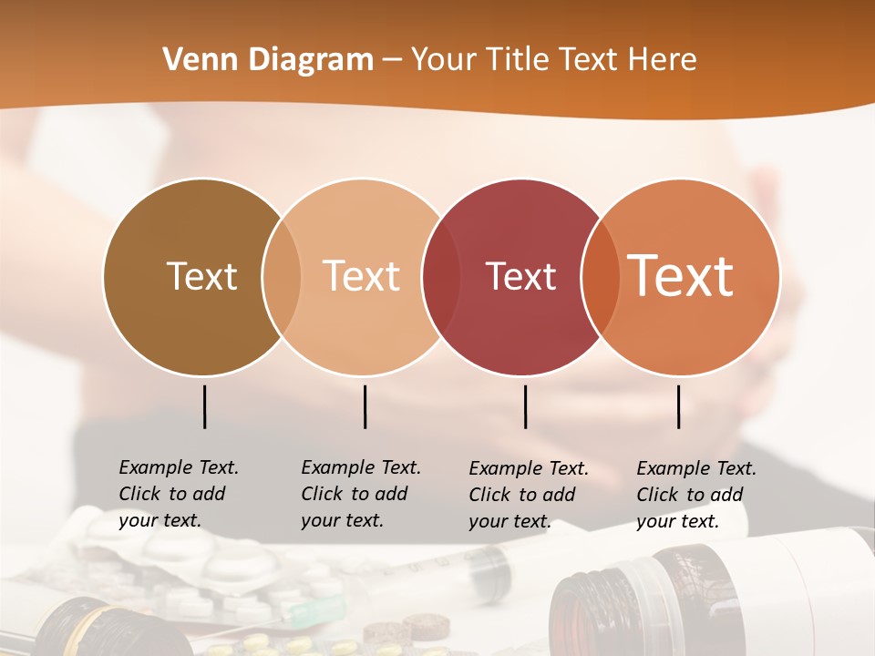 Yellow And Red Pills Spilling From Bottles And Blisters In Front Of Pregnant Woman, Shallow Dof PowerPoint Template